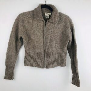 Attitude Pure Wool Cropped Zip Up Sweater  Cardigan Women size M